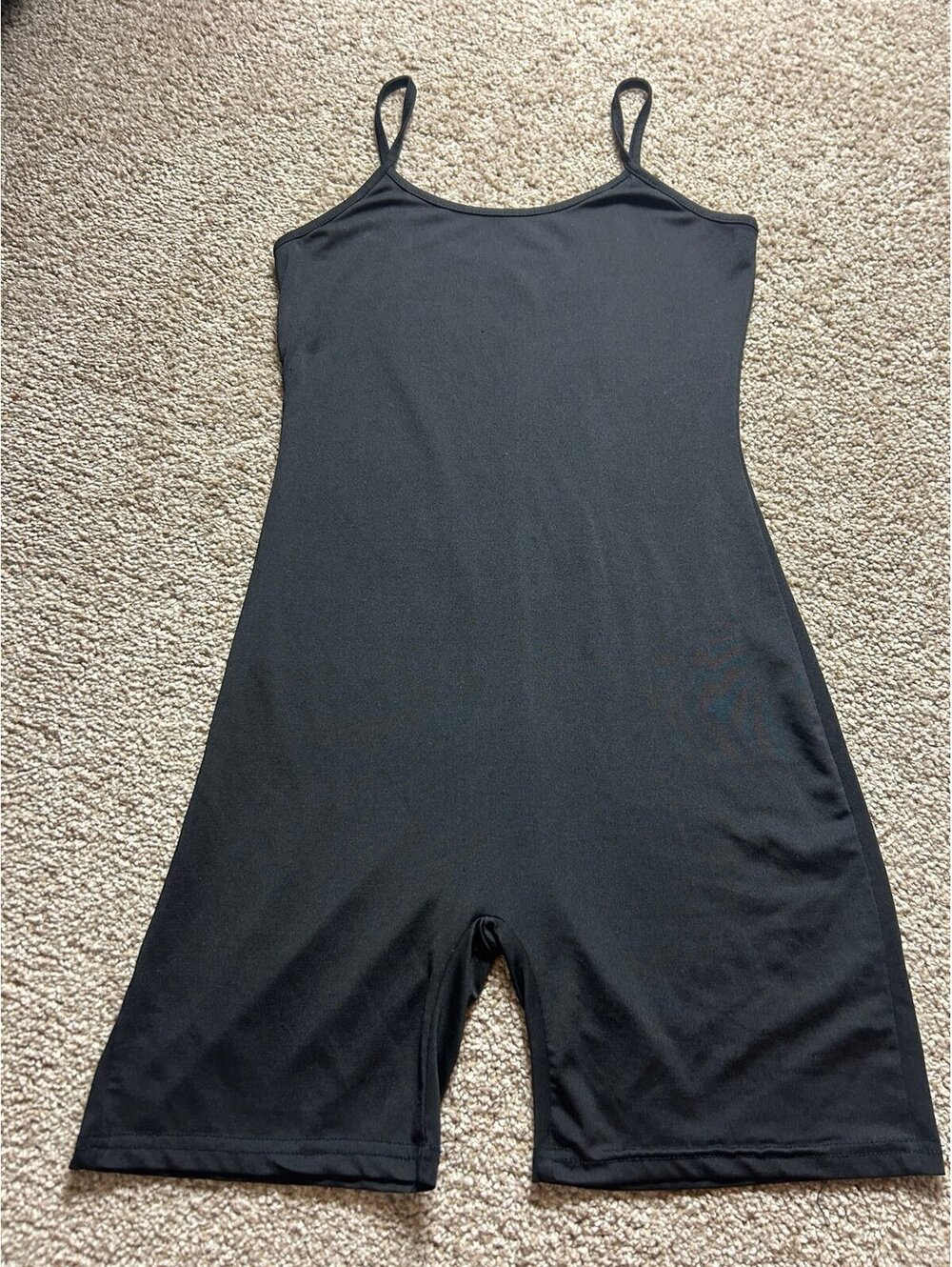 Women's Black Sleeveless One Size Small Spaghetti Strap Stretch Casual Lounge